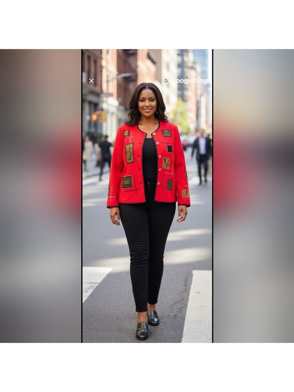 Vintage Talk of the Walk Red Appliqued Animal Print Jacket Size 3X